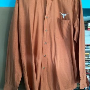 University of Texas Antigua Long Sleeve XL Orange Button down shirt
